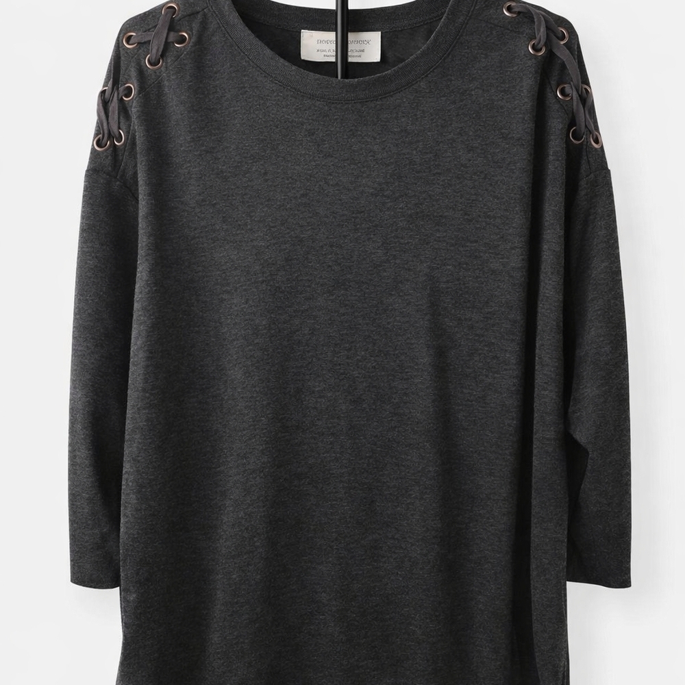 Charcoal Lace-Up Sweatshirt